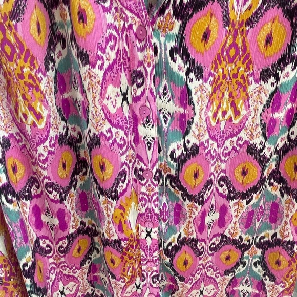 Jodifl Polyester Colorful Multicolor Lightweight Plus Size 2XL Blouse - Picture 2 of 8